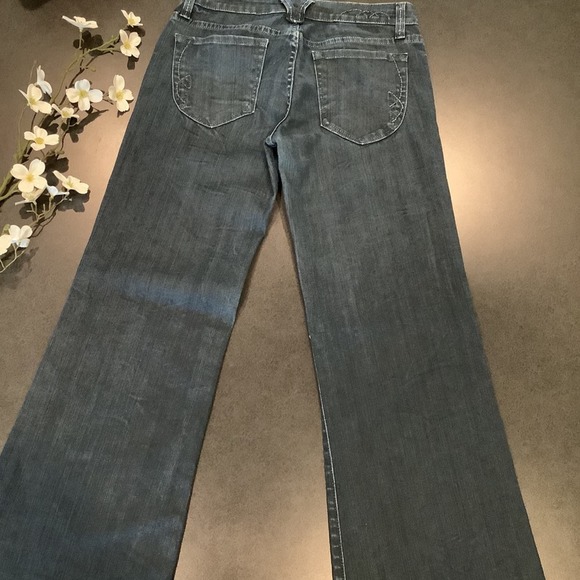 Miss Me Wide Leg Flare Jeans Lawrence Dark Wash Crackle Fade JP4531 Low Rise - Picture 3 of 16